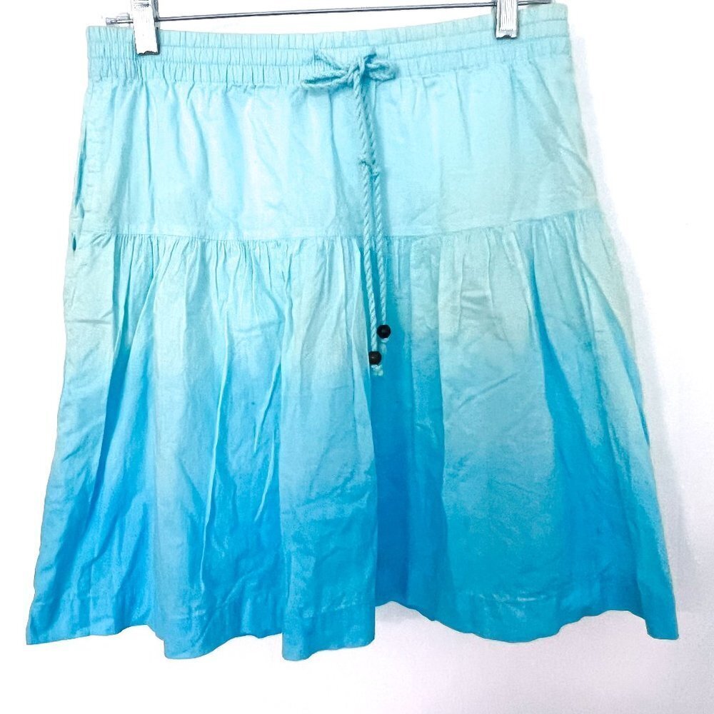 Gap Cotton Ombre' tie dye gathered lined Skirt with pockets Size Small